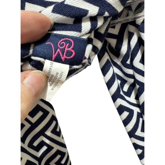 WB Brand Women's Infinity Knit Heavy Scarf Neck Warmer Navy Chevron Pattern - Picture 5 of 5